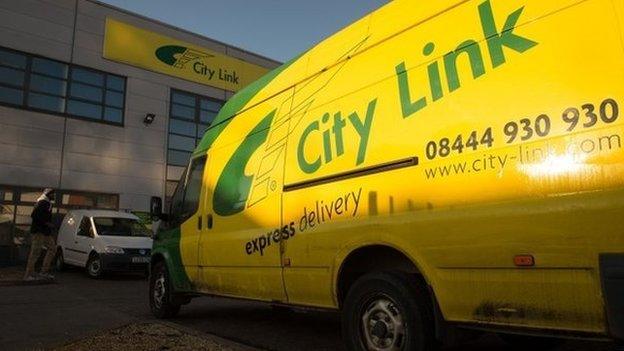 City Link van outside depot