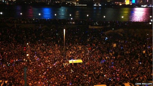 View of Shanghai Bund on 31 December 2014