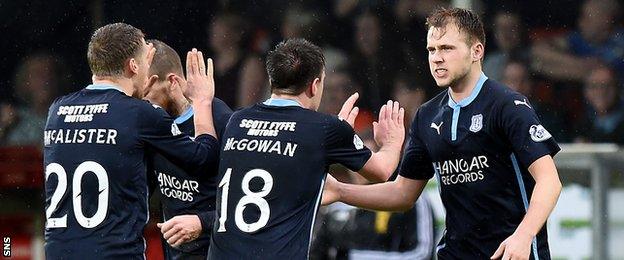 Dundee players celebrating