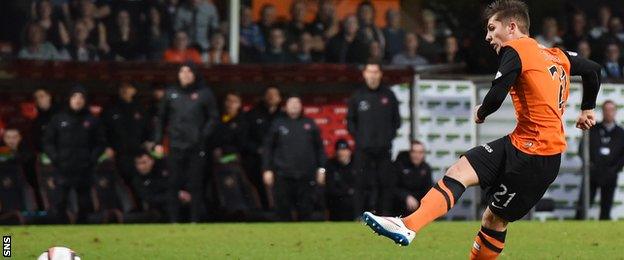 Charlie Telfer scores for Dundee Untied against Dundee