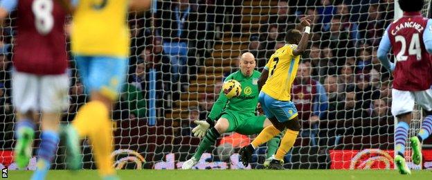 Yannick Bolasie hits the bar