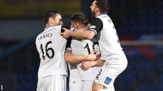 Inverness Caley Thistle's players celebrate