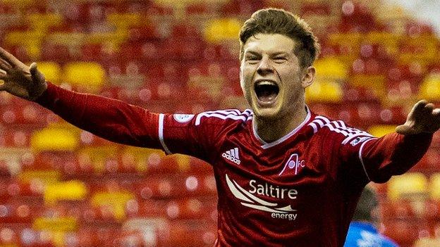 Cammy Smith celebrates his goal against St Johnstone