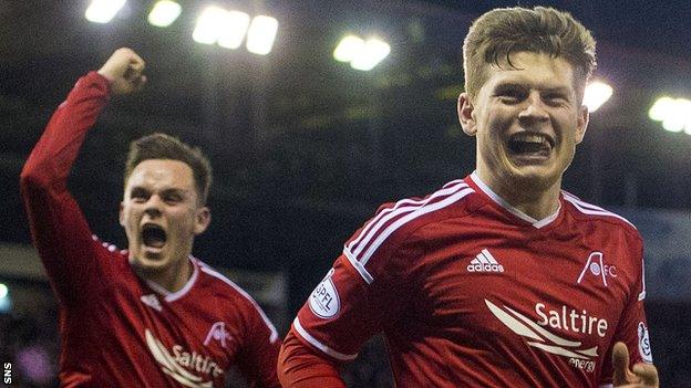 Cammy Smith (right) celebrates his goal against St Johnstone