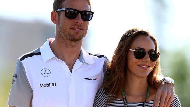 Jenson Button and Jessica Michibata