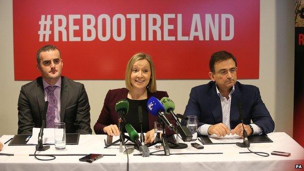 John Leahy, Lucinda Creighton and Eddie Hobbs at Friday's press conference