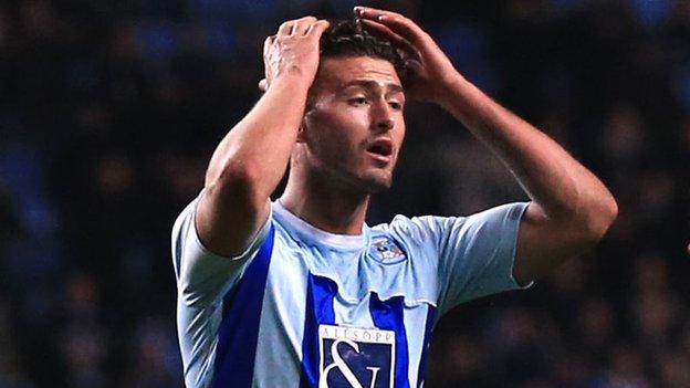 Coventry City's on-loan Sheffield Wednesday striker Gary Madine