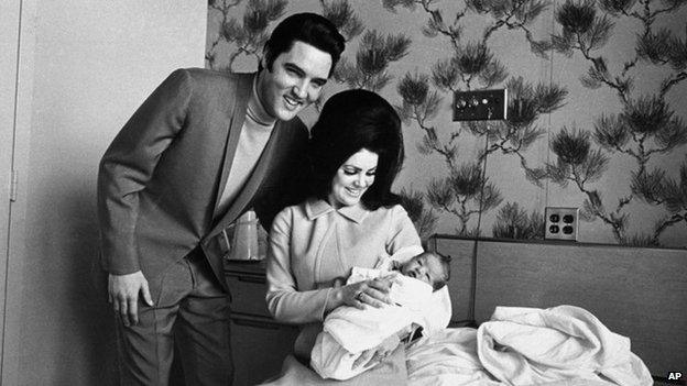 Elvis, Priscilla and Lisa Marie Presley