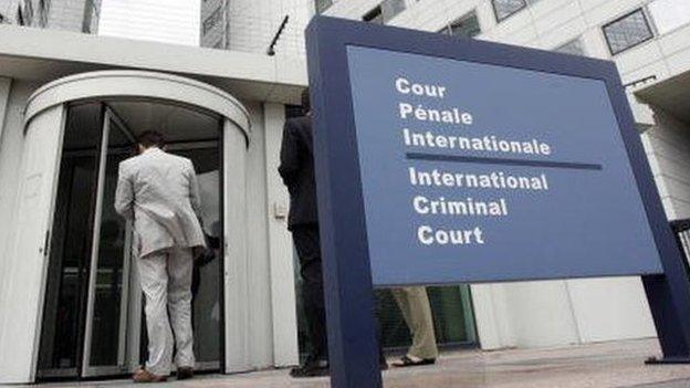 The exterior of the International Criminal Court
