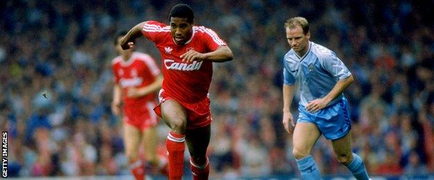 John Barnes in action against Coventry City in 1990