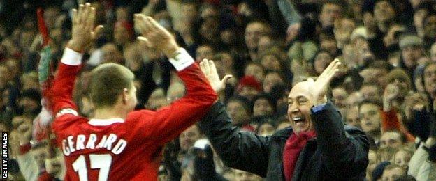 Steven Gerrard and Gerard Houllier