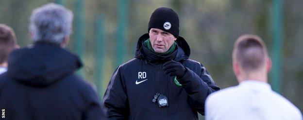 Celtic manager Ronny Deila takes training