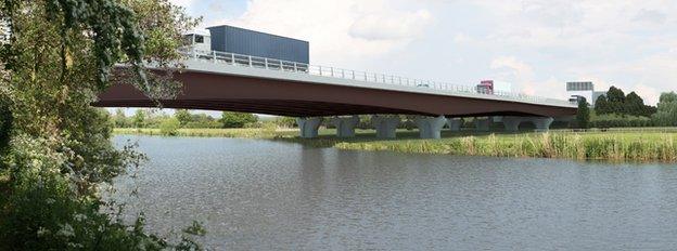 Planned bridge across the Great Ouse