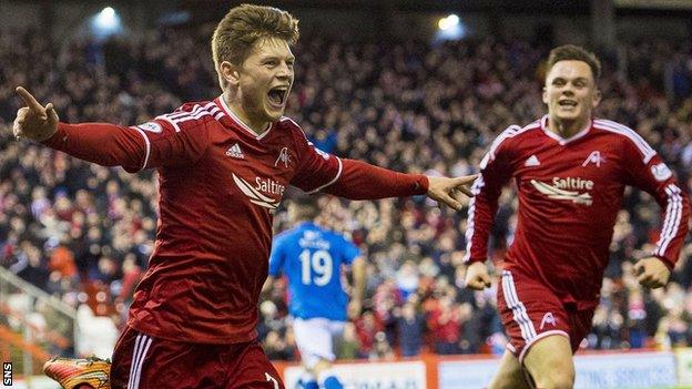 Aberdeen players celebrating