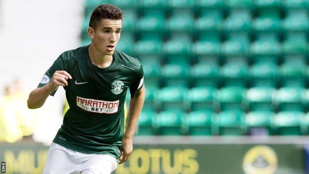 Hibernian's Alex Harris has joined Dundee on loan