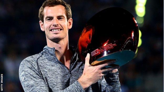 Andy Murray collected his first trophy of the 2015 season after Djokovic withdrew from the final