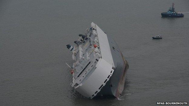 Aerial shot of listing Hoegh Osaka