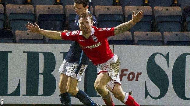 Craig Curran celebrates scoring on his County debut