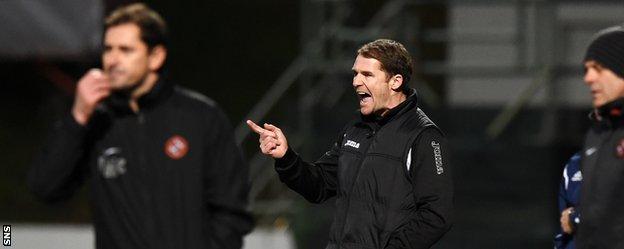 Jackie McNamara and Alan Archibald on the touchline