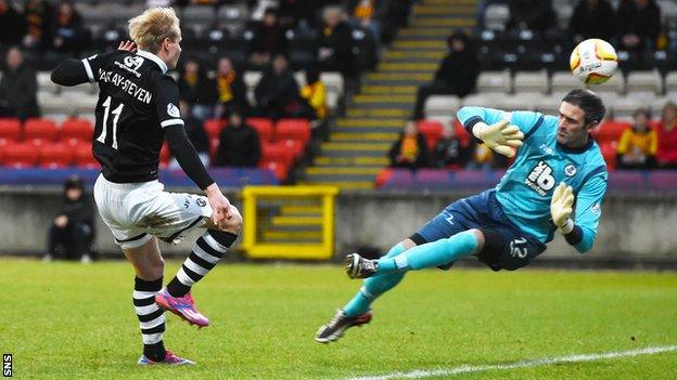 Gary Mackay-Steven scores for Dundee United against Partick Thistle