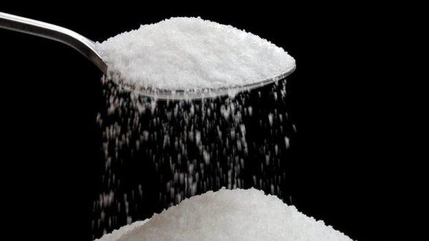 Generic picture of sugar on a spoon