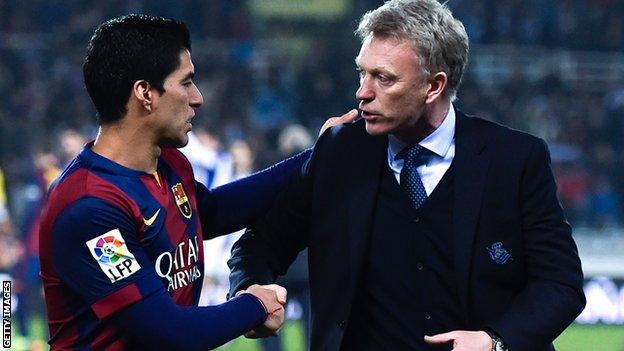 Luis Suarez and David Moyes