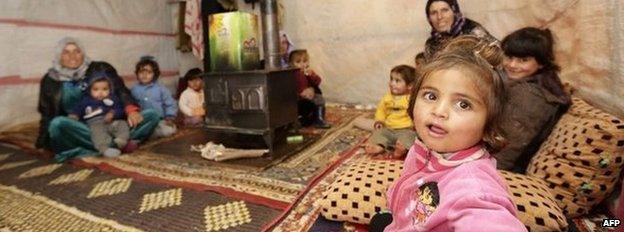 Syrian refugees in Jabaa, Lebanon