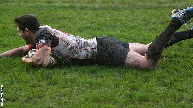 Cornish Pirates score a try against Jersey