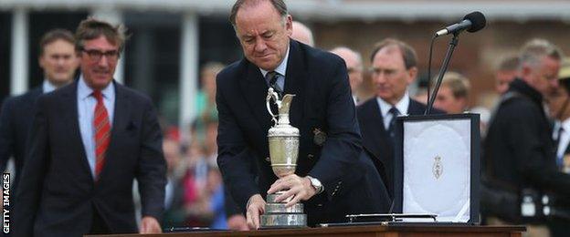 Peter Dawson with the Open Championship trophy