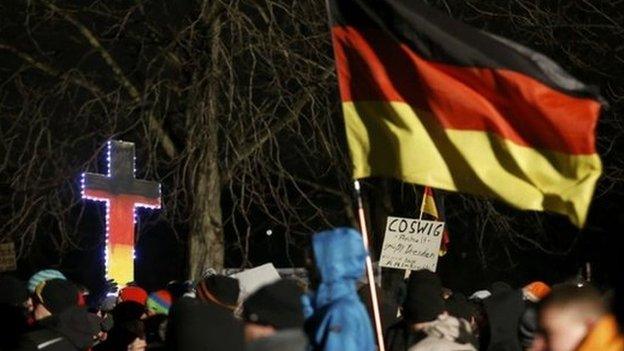 A Pegida rally in Dresden