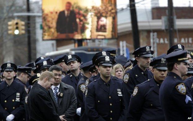 Police protest at funeral