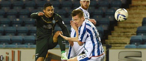 Emilio Izaguirre scored his second goal of the season against Kilmarnock.