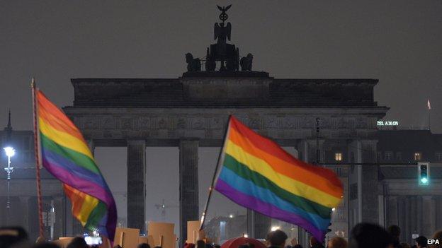 Anti-Pegida marchers in Berlin