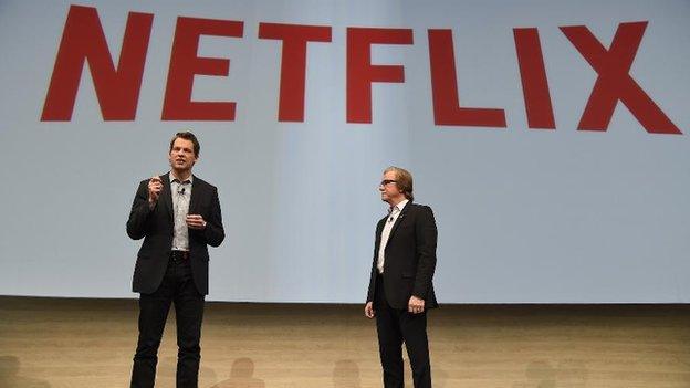 Netflix executives on stage