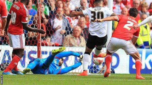 Leon Best in action against Nottingham Forest