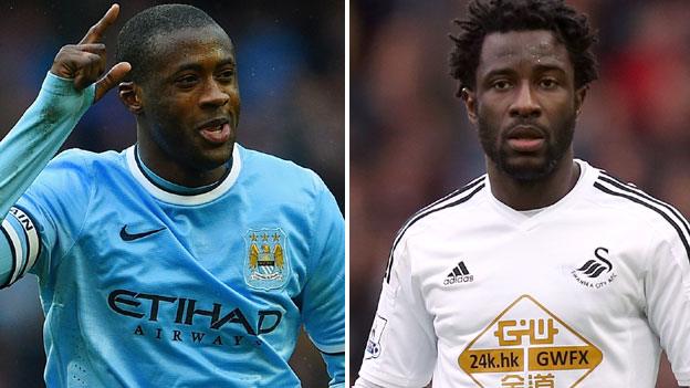 Yaya Toure and Wilfried Bony