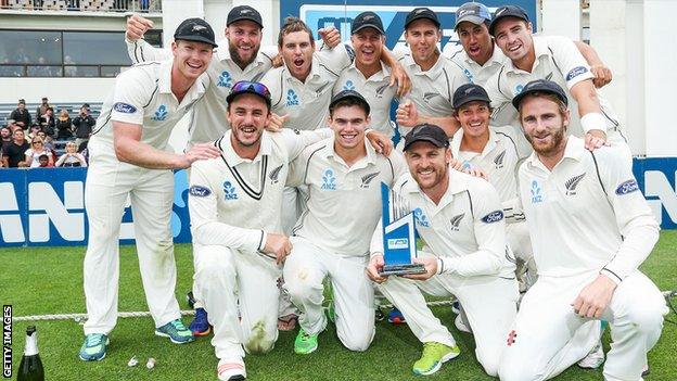 New Zealand celebrate a 2-0 series win