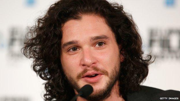 Kit Harington with his longer Jon Snow hair.