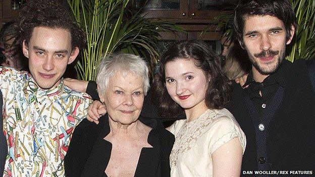 Left-right: Olly Alexander, Judi Dench, Ruby Bentall and Ben Whishaw