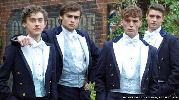 Left-right: Olly Alexander, Douglas Booth, Sam Claflin and Max Irons in The Riot Club