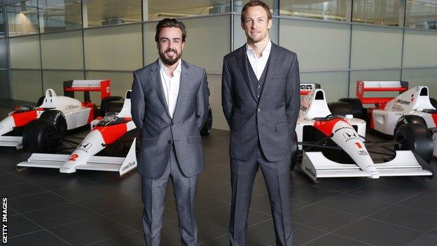 McLaren-Honda, Formula 1 drivers Fernando Alonso and Jenson Button