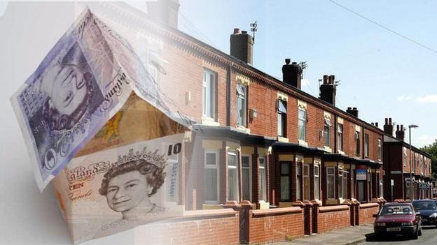 Housing with pound notes