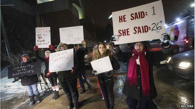 Several dozen protesters picketed the show