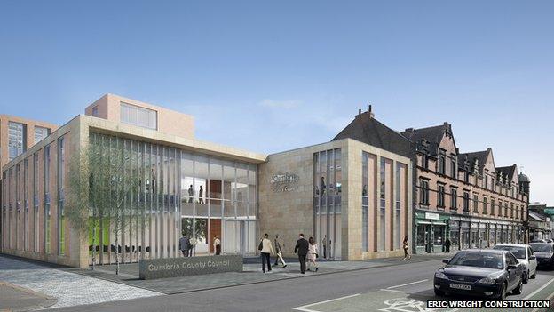 Artist's impression of new Cumbria County Council headquarters