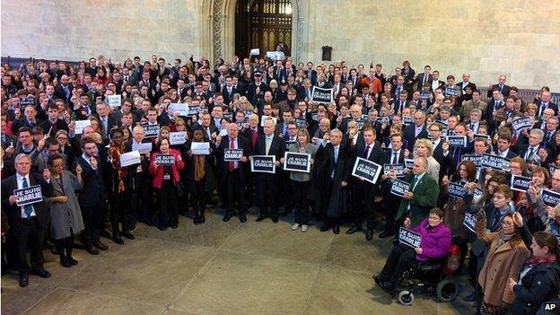 MPs, peers and parliamentary in Westminster Hall