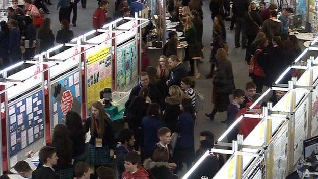 An overview of the projects on display at the Young Scientist and Technology exhibition