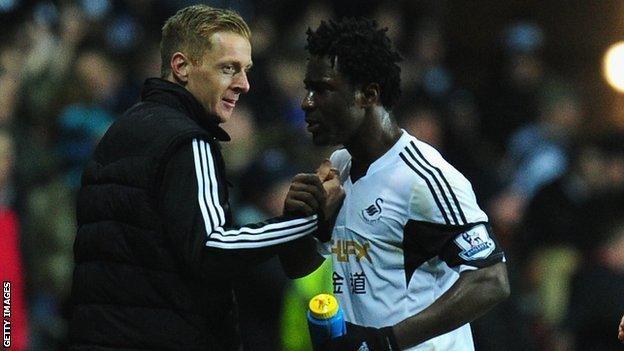 Garry Monk and Wilfried Bony