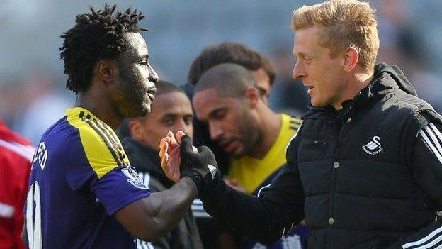 Wilfried Bony and Garry Monk