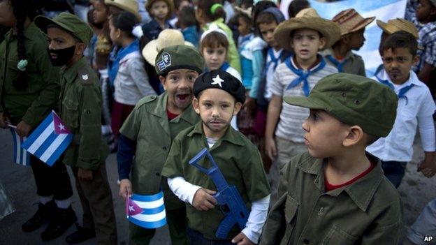 Children in Havana celebrated this week the 56th anniversary of the Cuban Revolution