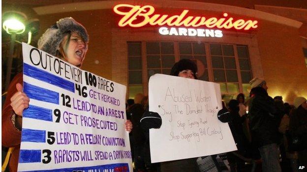 Protestors at Bill Cosby show